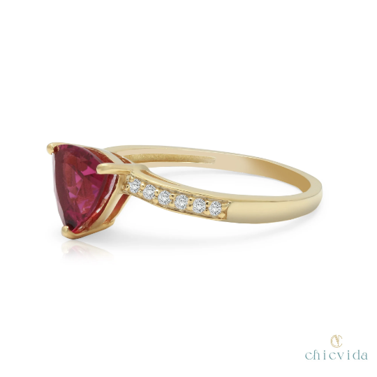 Pink Tourmaline Wedding Ring