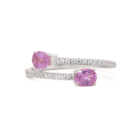 Pink Sapphire Diamond Band