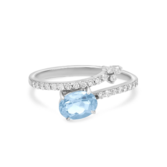 Blue Aquamarine Ring