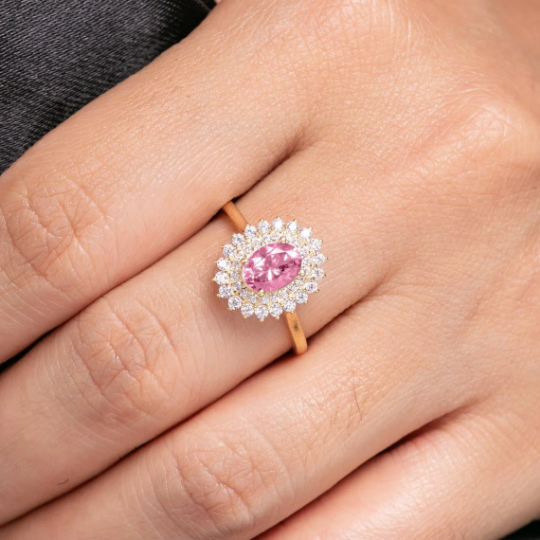 Pink Tourmaline Statement Ring