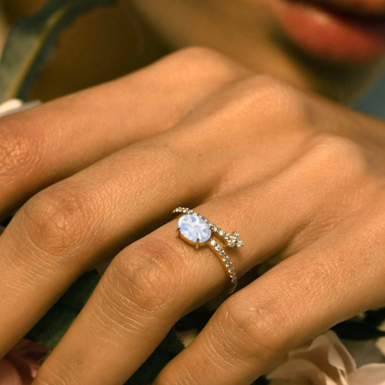 Moonstone Anniversary Ring