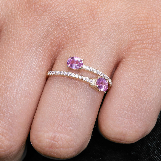 Pink Sapphire Bypass Ring