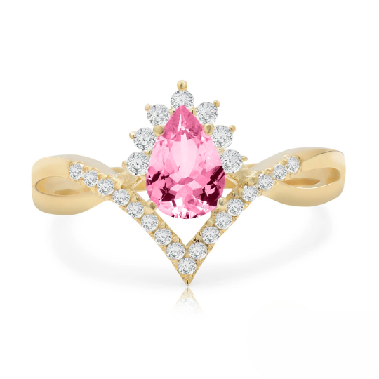 Belle Pink Tourmaline Gold Ring