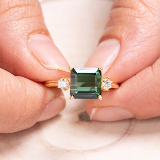 Green Tourmaline Statement Ring