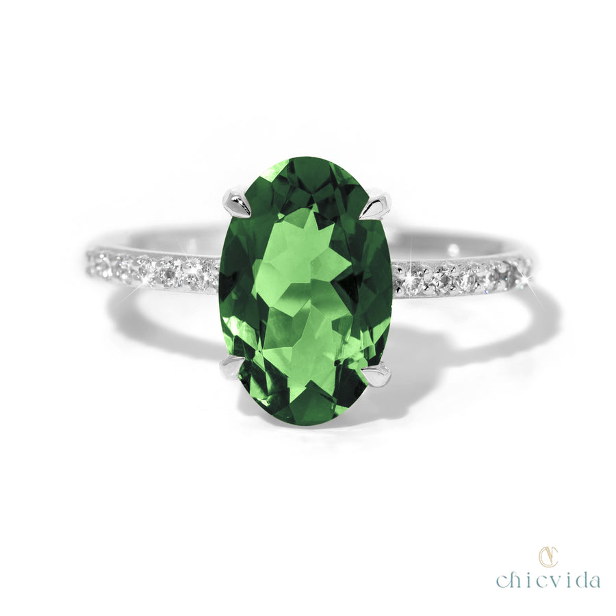 tourmaline solitaire gold ring