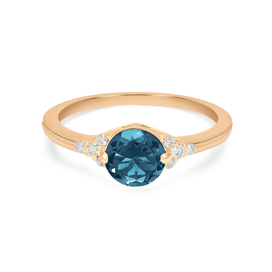 Gemstone engagement ring with London Blue Topaz