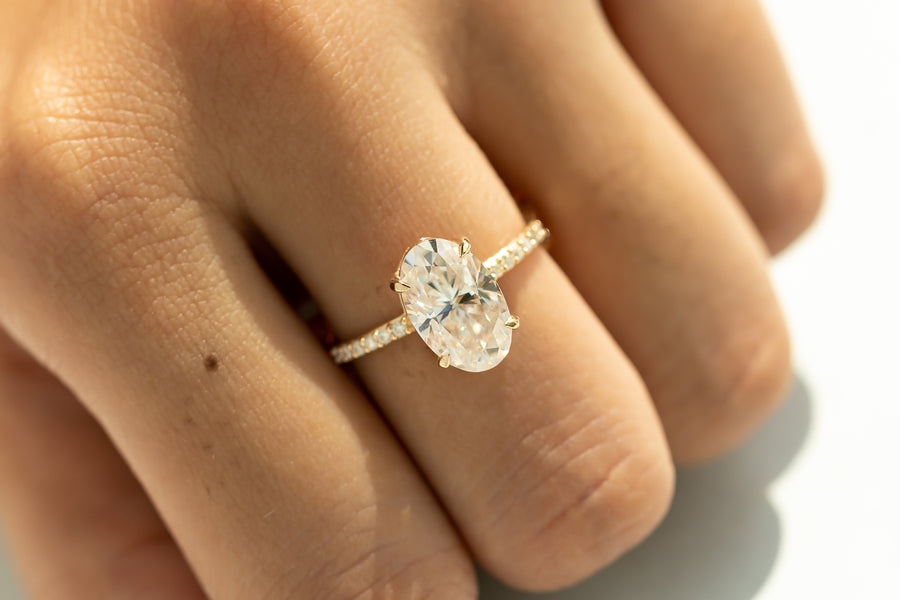 simple moissanite ring