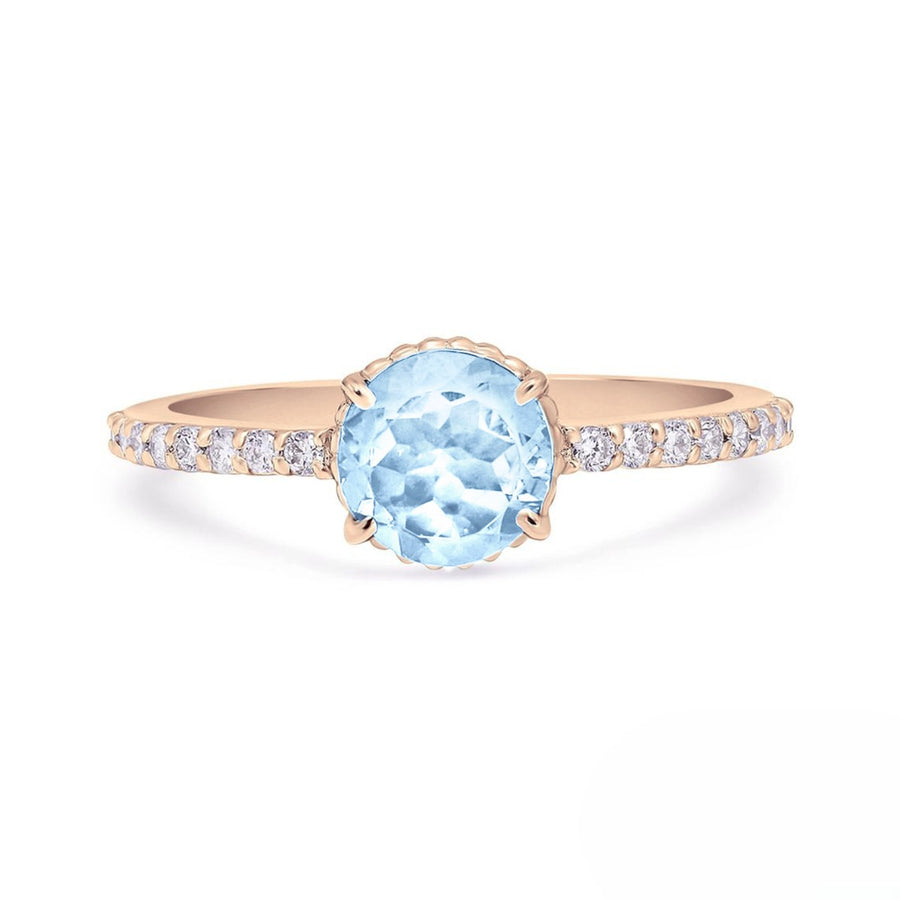 Blue aquamarine ring in gold – gift for girlfriend or anniversary
