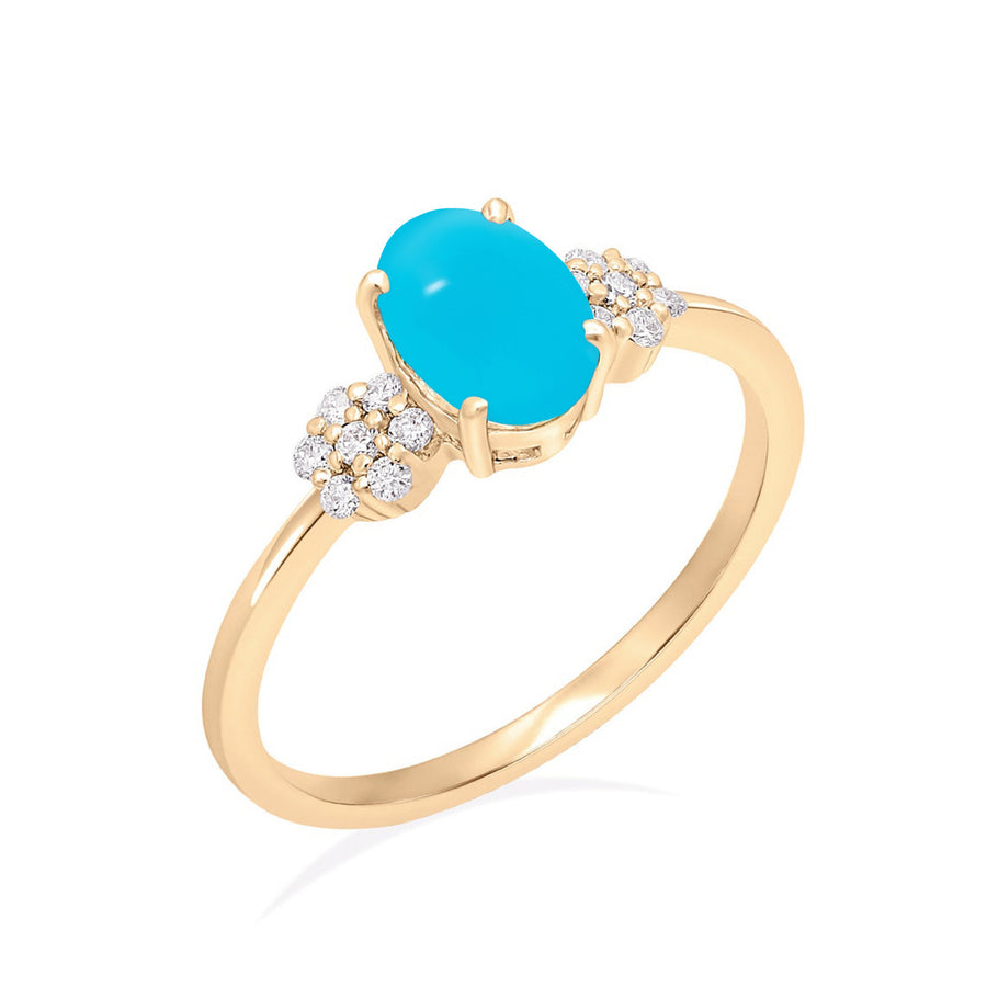 Turquoise gemstone ring in gold – perfect gift for girlfriend