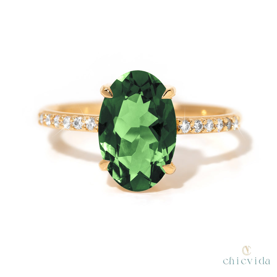 green gemstone ring