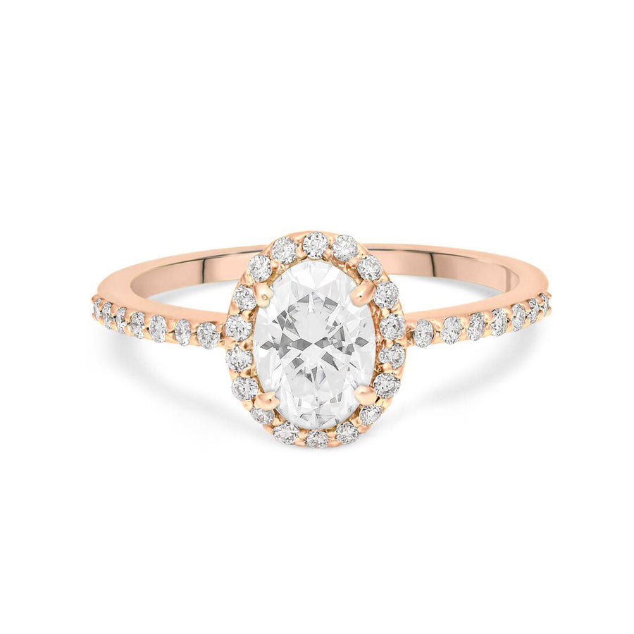 Handmade jewelry ring with moissanite in 14k yellow gold setting