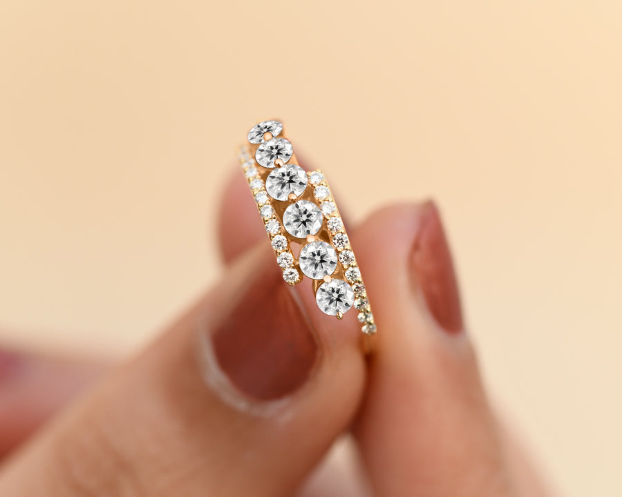 Handmade moissanite promise ring for women