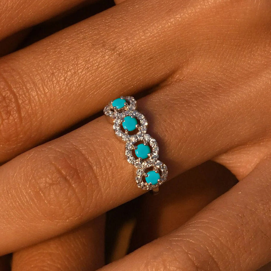Turquoise Diamond Engagement Ring