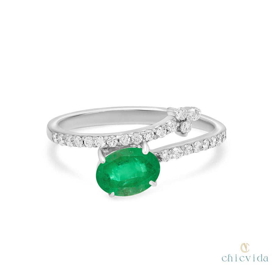 Emerald Green Engagement Ring