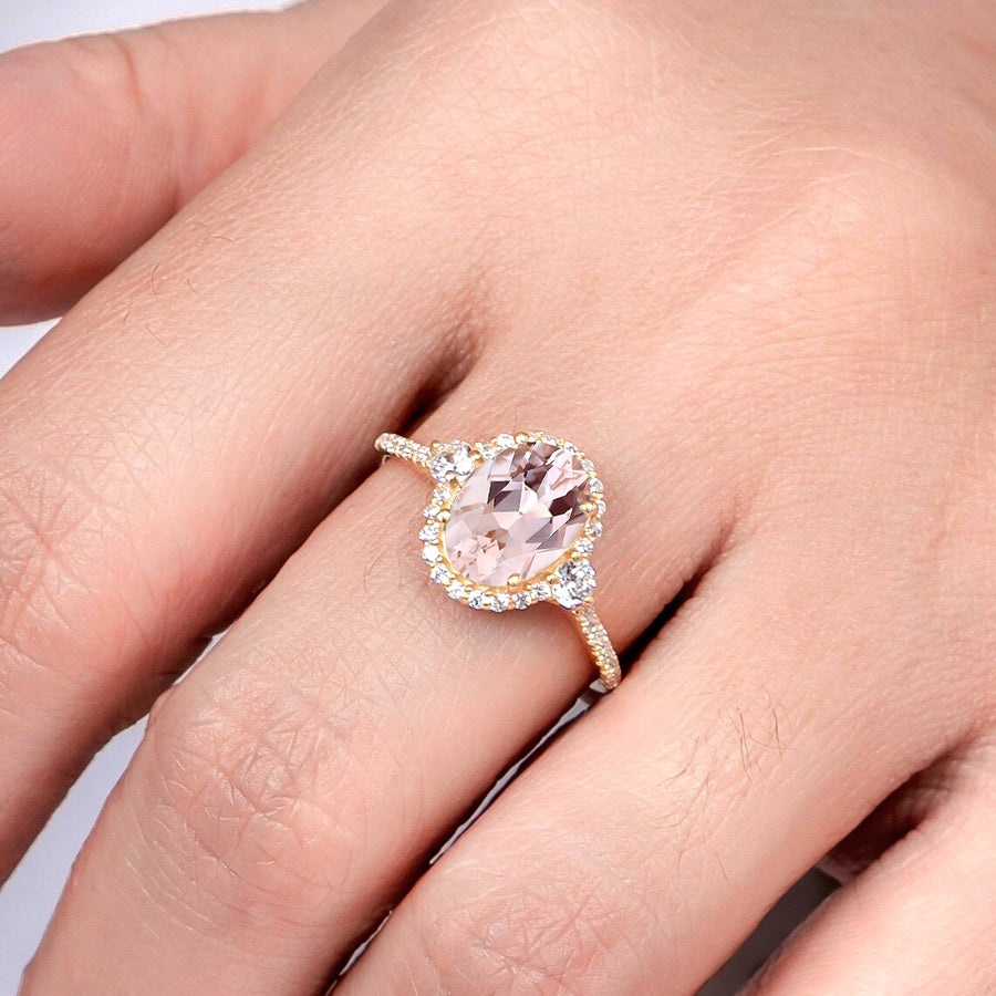 Morganite Diamond Wedding Ring