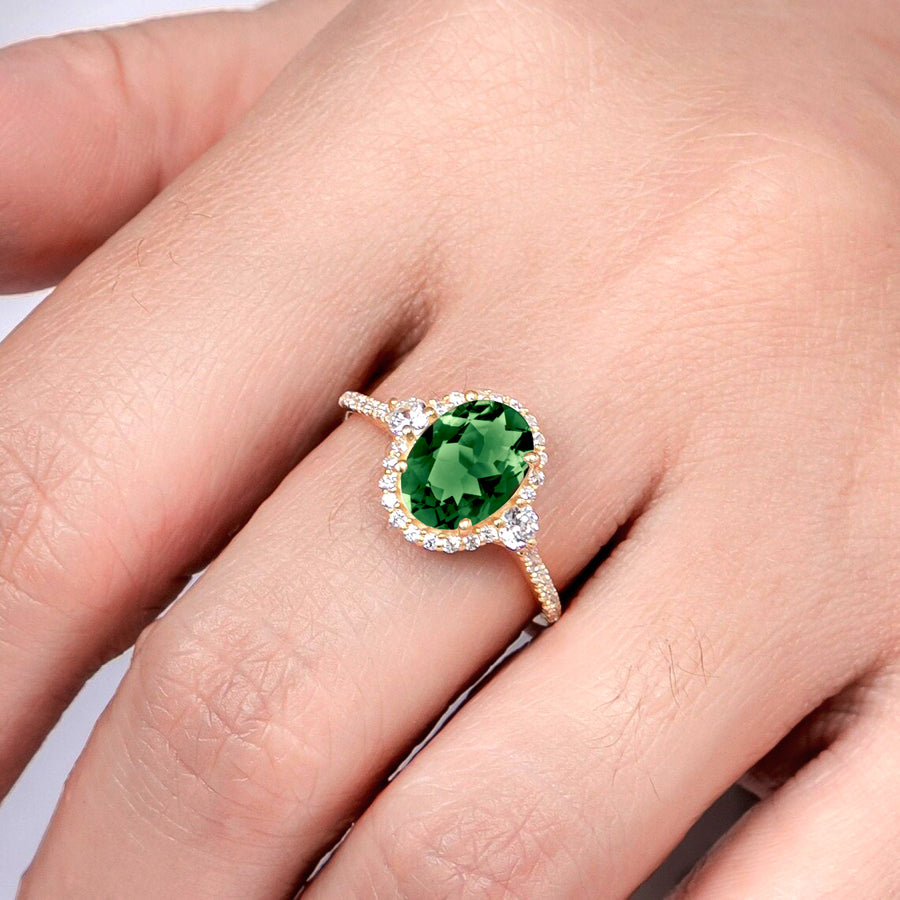 Green Tourmaline Statement Ring