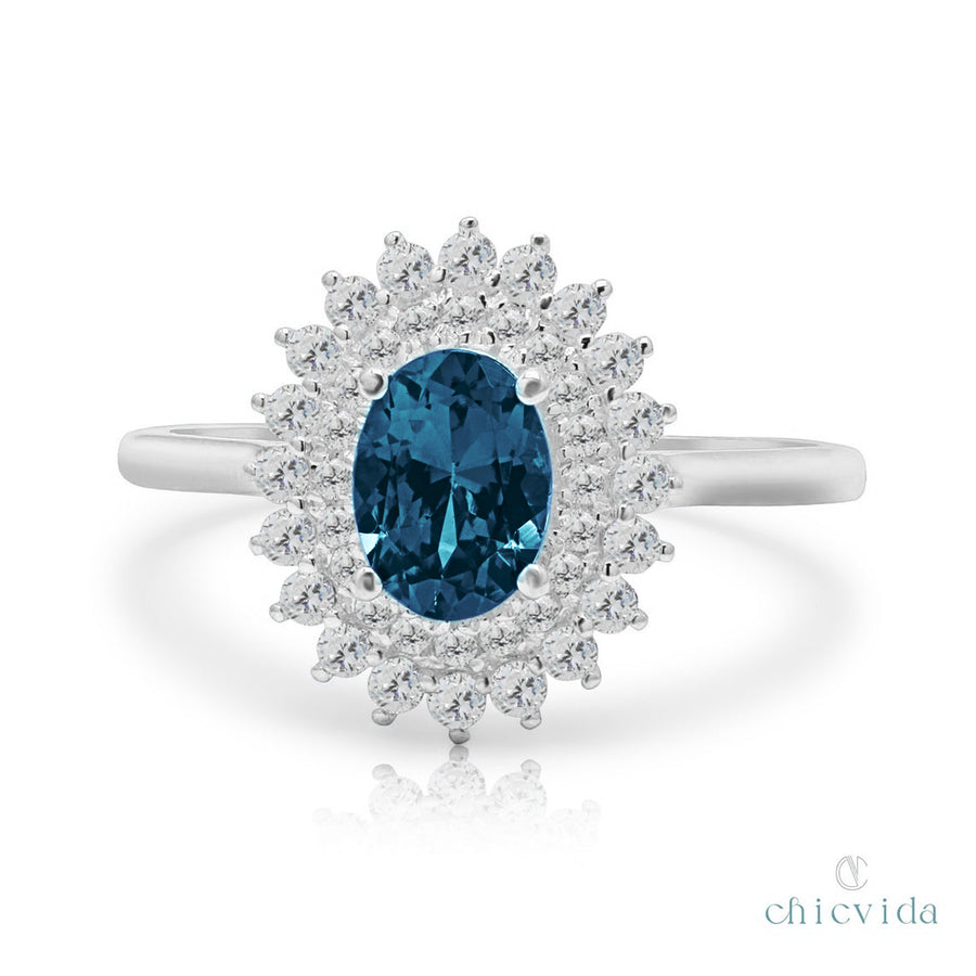 Blue Topaz Gold Ring