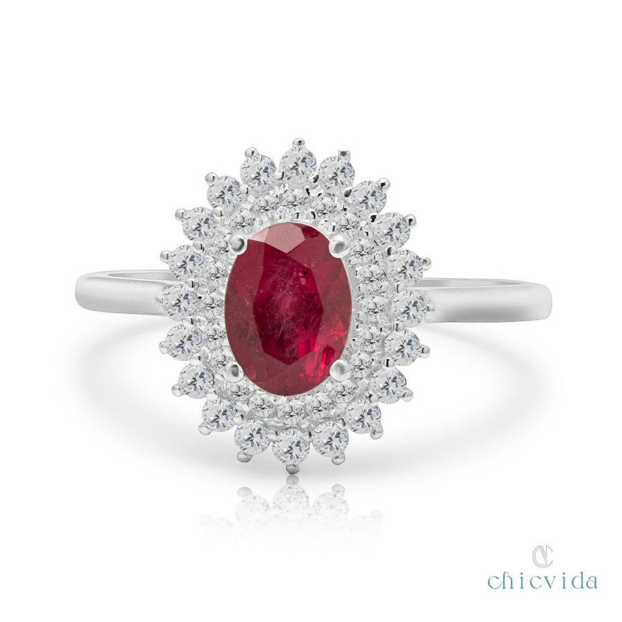 Oval Ruby Bridal Ring