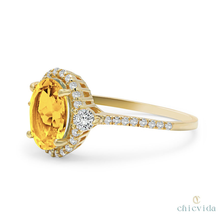 Citrine Vintage Bridal Ring