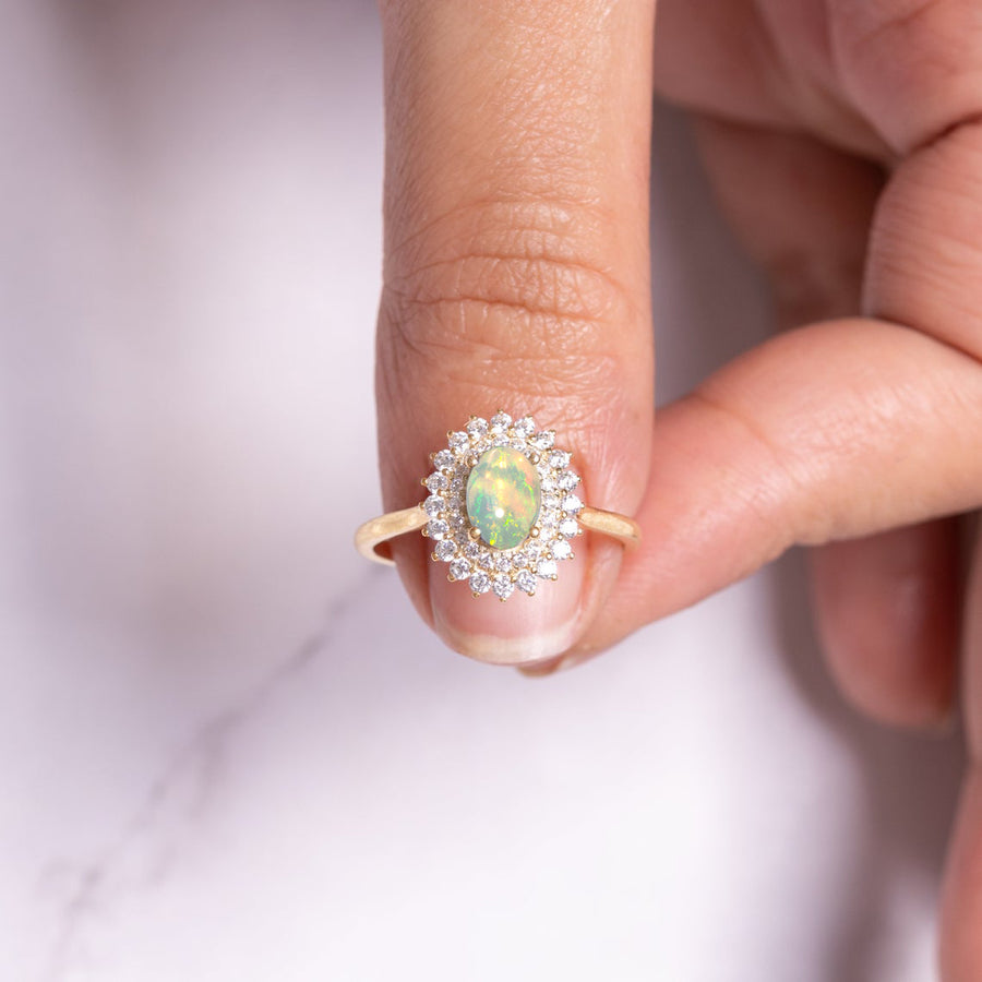 Opal Diamond Ring