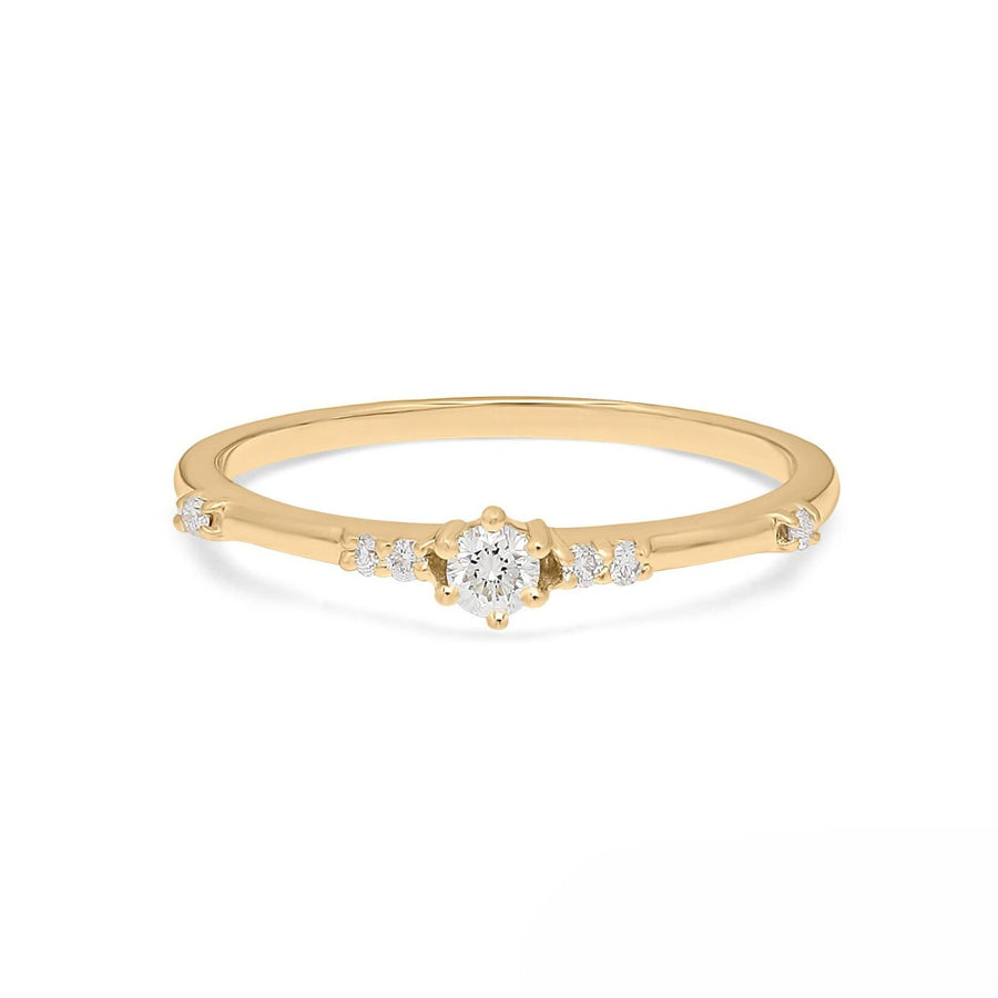 Minimalist Diamond Band Gold Ring