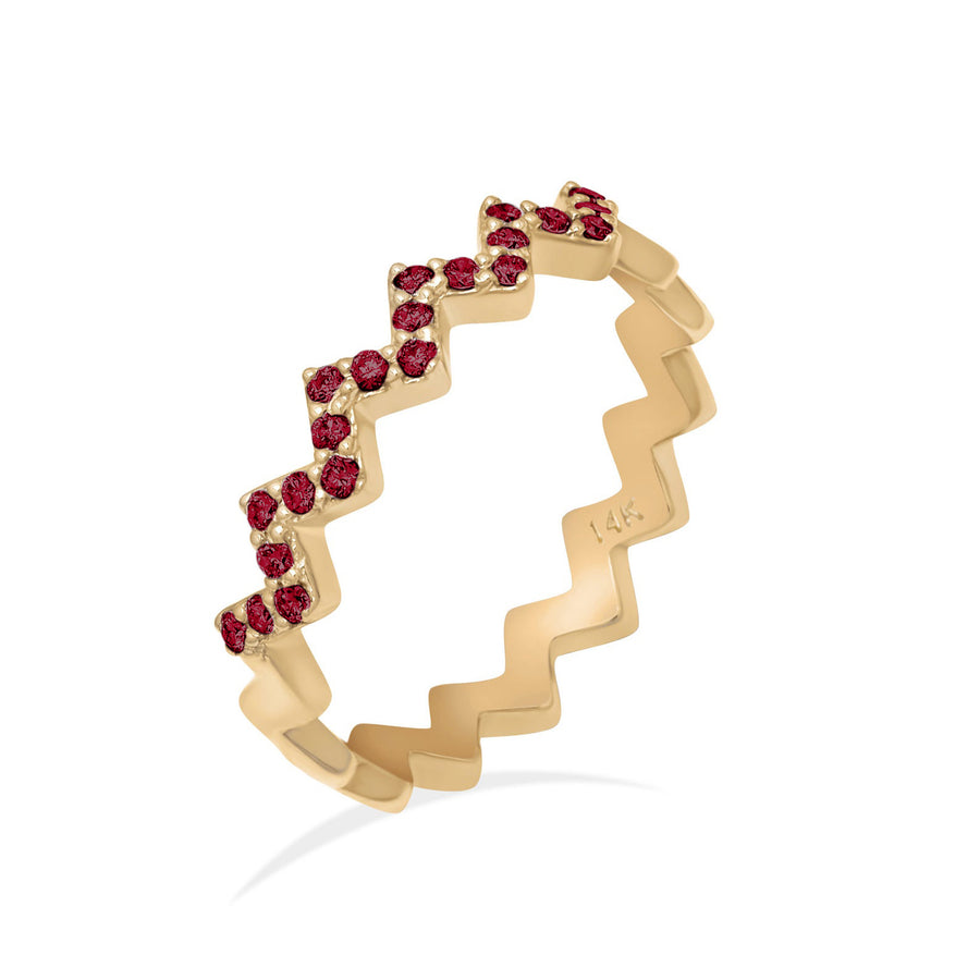 Red Ruby Wave Ring