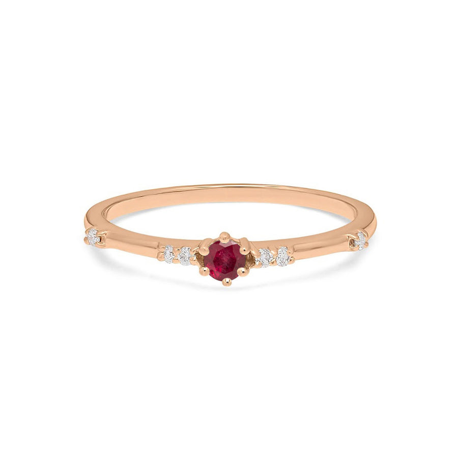 Minimalist Ruby Band Gold Ring