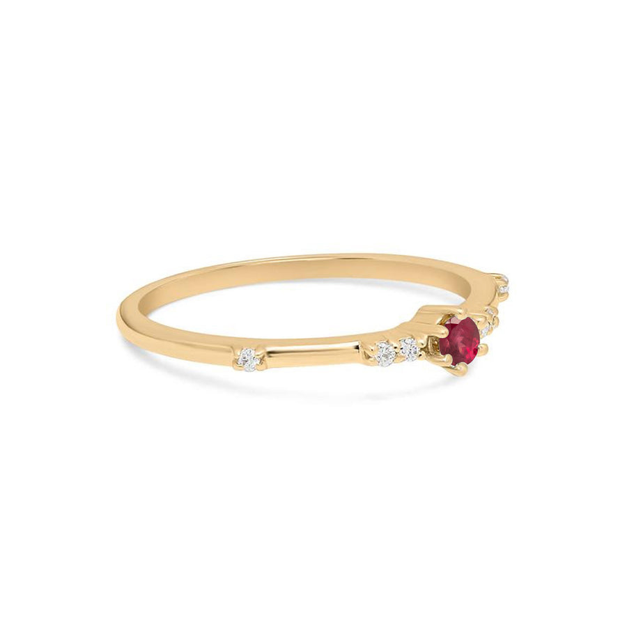 Minimalist Ruby Band Gold Ring