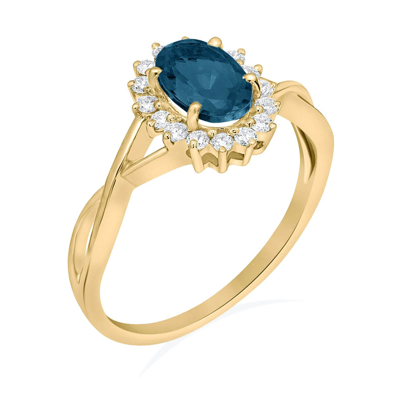 Flare London Blue Topaz Gold Ring