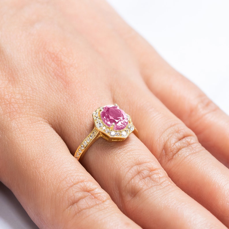 Pink Tourmaline Engagement Ring