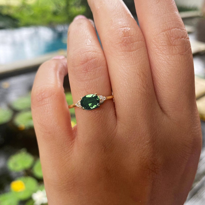 Green Tourmaline Gold Ring