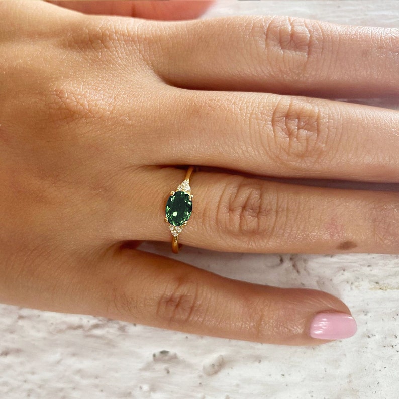 Tourmaline Green Wedding Ring