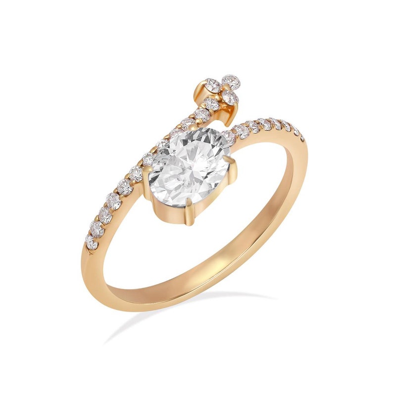 Moissanite Bypass Ring