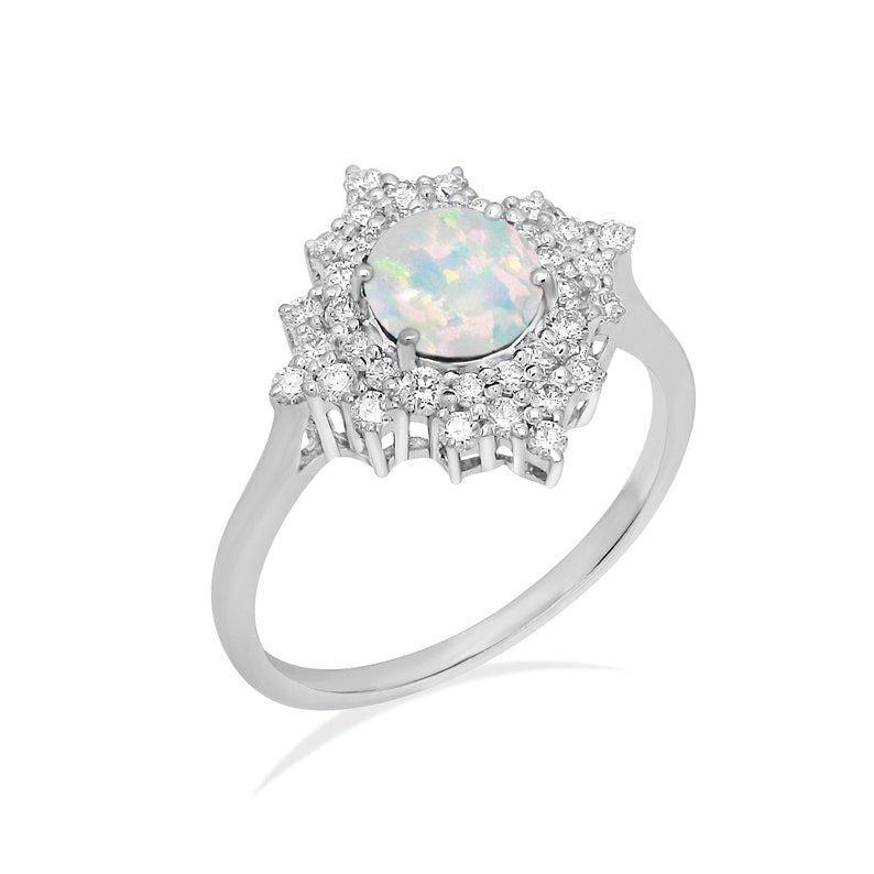 Opal Diamond Bridal Ring