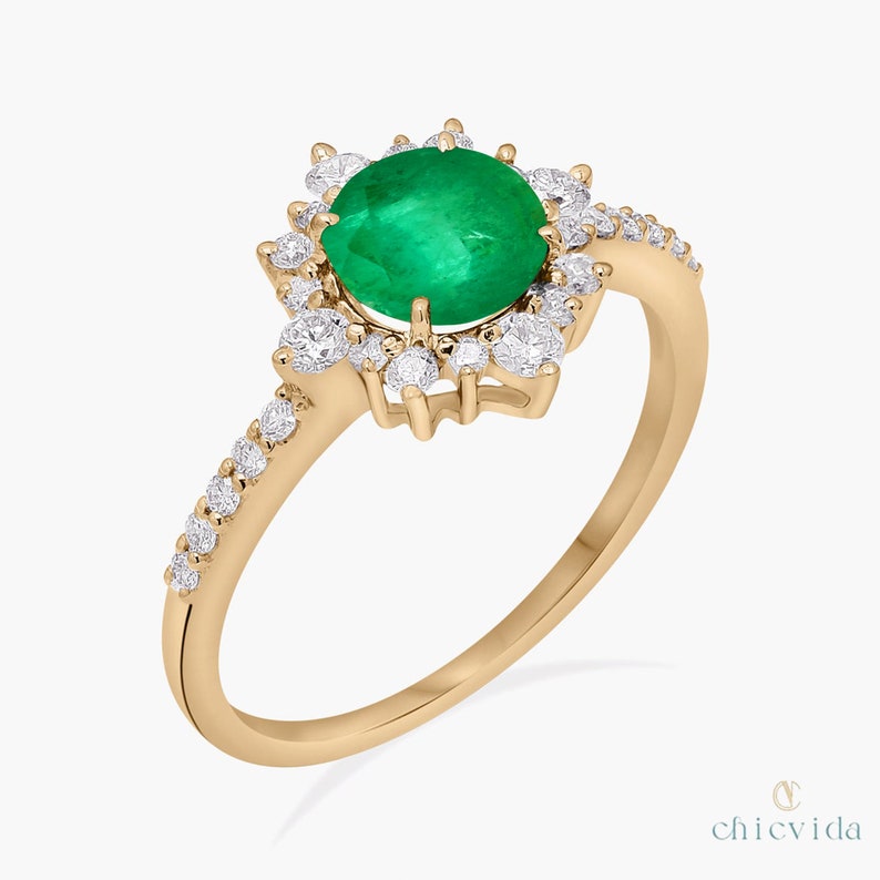 Green Emerald Wedding Ring