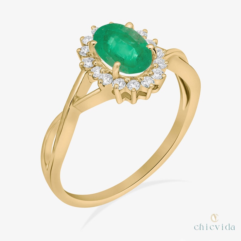 Green Stone Promise Ring