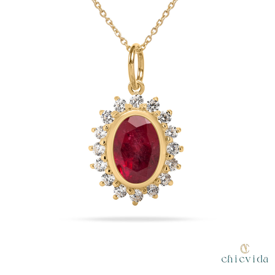 genuine ruby gold necklace