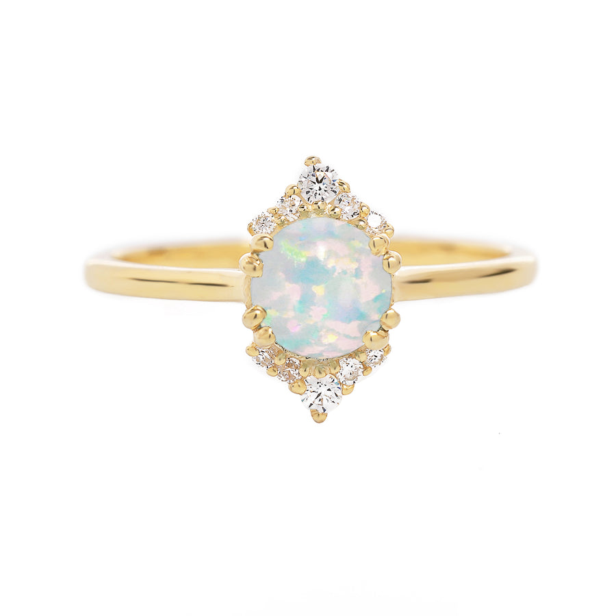 opal diamond wedding ring