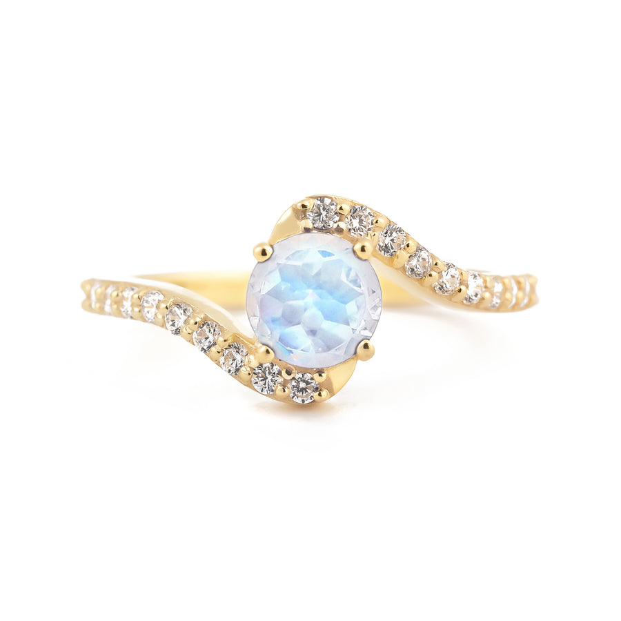 moonstone diamond wedding ring