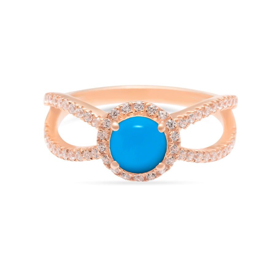 blue turquoise yellow gold ring