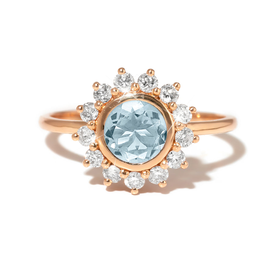 floral aquamarine ring