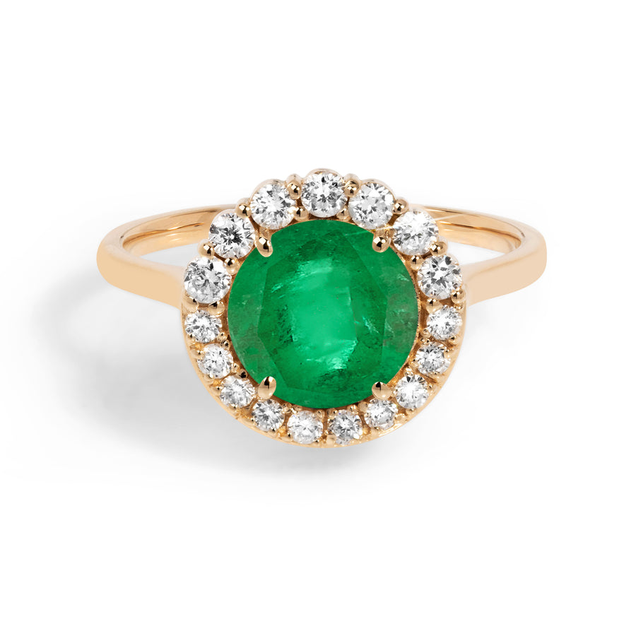 emerald halo promise ring