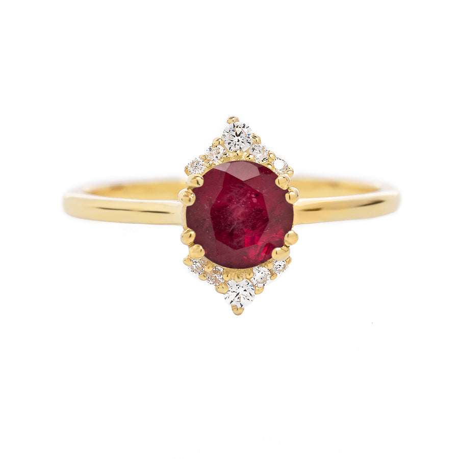 ruby diamond halo ring