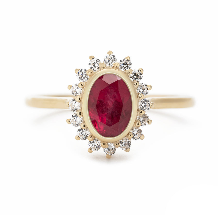 floral ruby promise ring