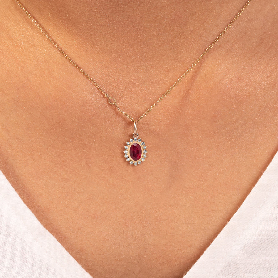 dainty ruby handmade pendant