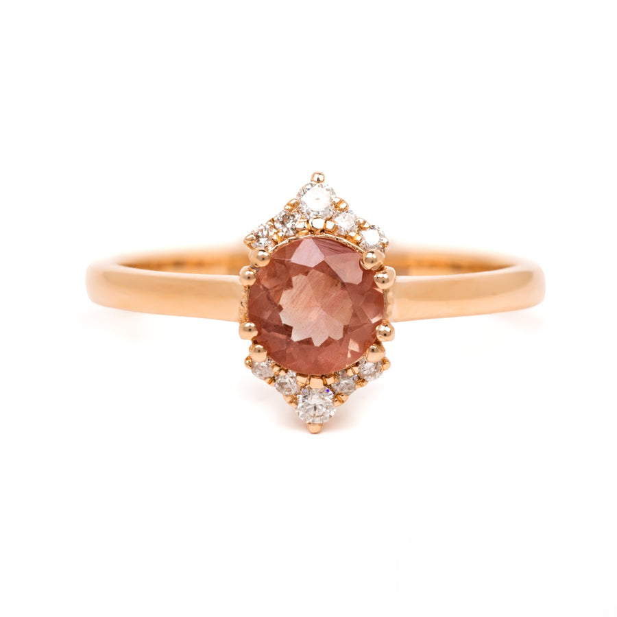 cluster diamond sunstone ring