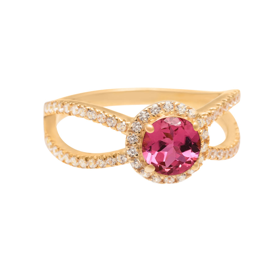 pink tourmaline promise ring