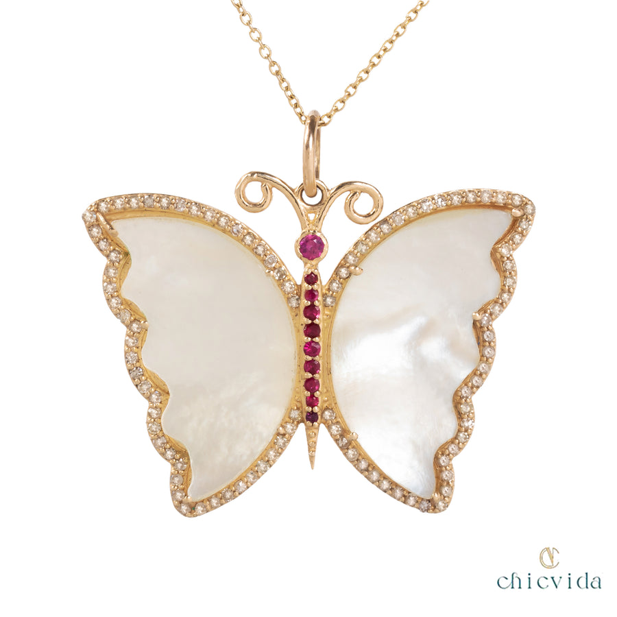 Butterfly Mother Of Pearl Pendant