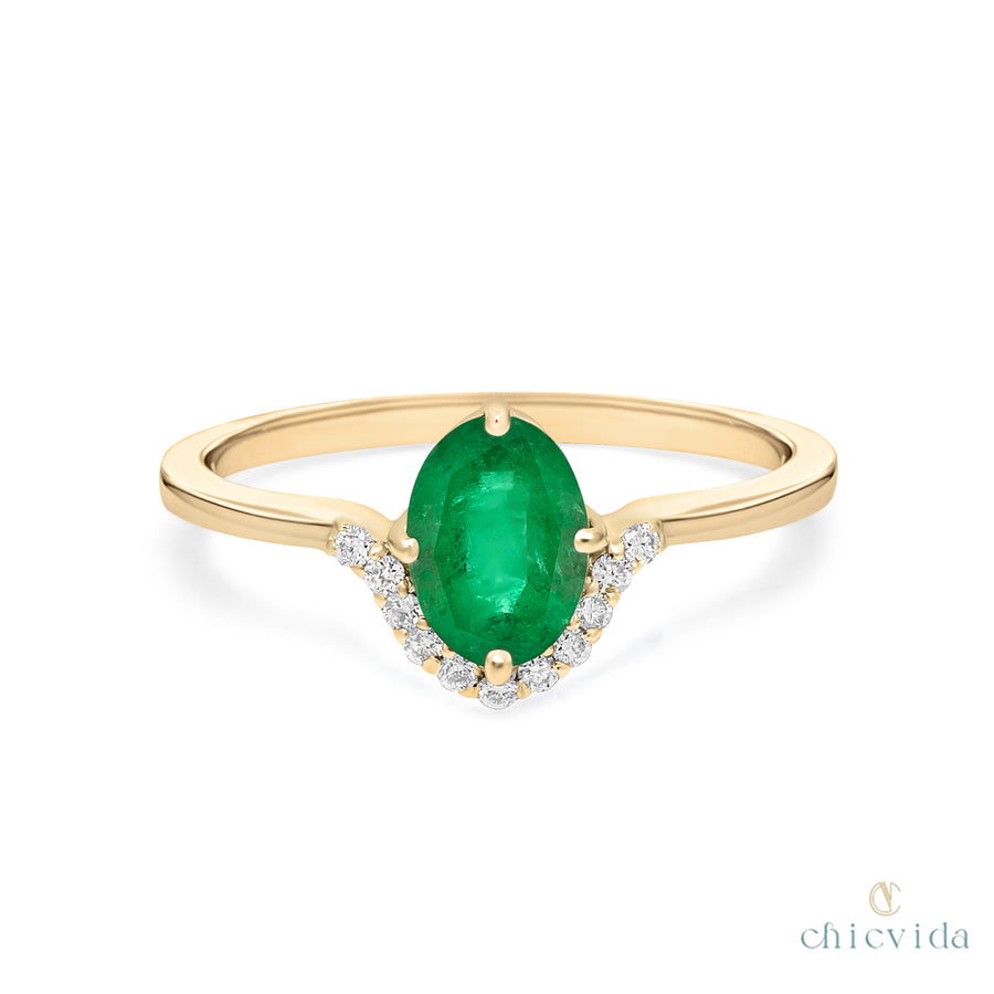 Oxbow Emerald Gold Ring
