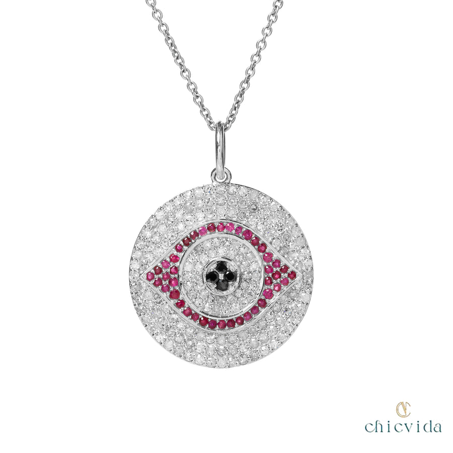 Savour Evil Eye Ruby & Diamond Pendant